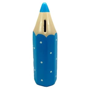 Cofre Lápis De Cor Grande Escolar Em Cerâmica Decor - Azul