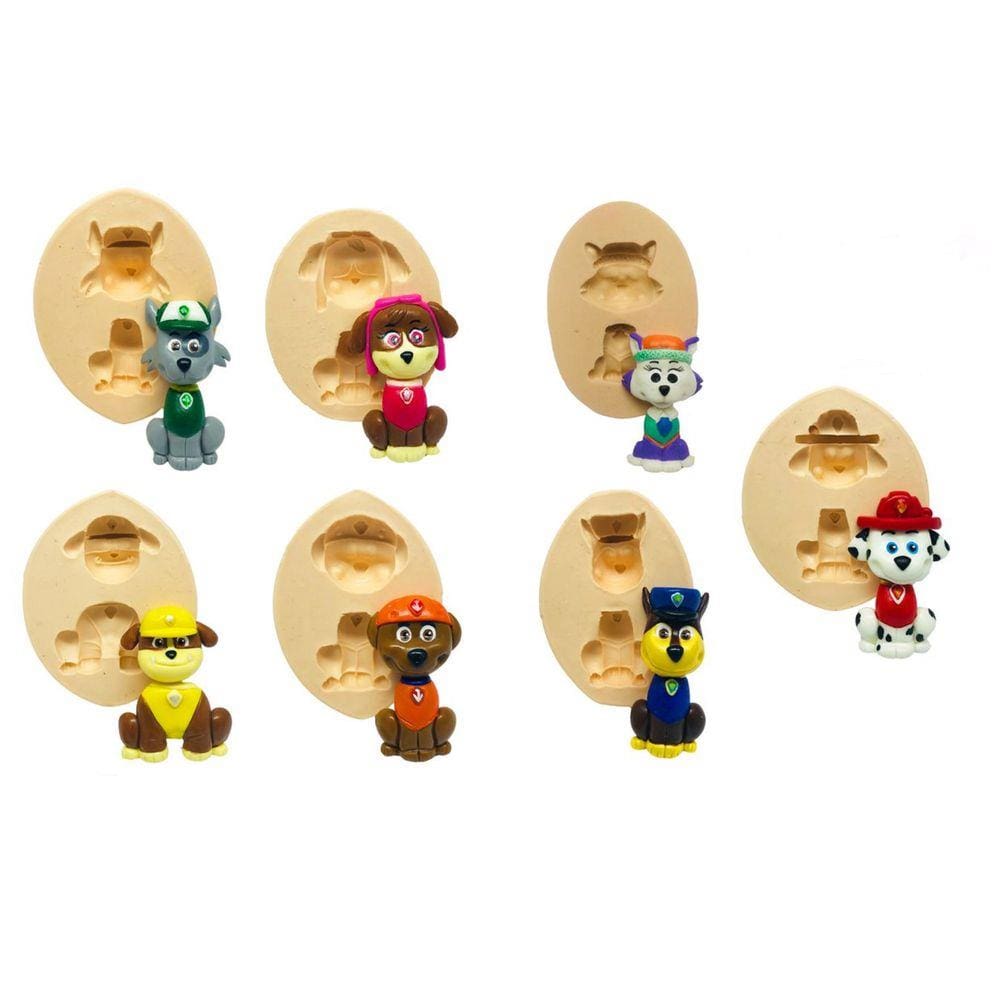 Molde De Silicone Kit Patrulha Canina