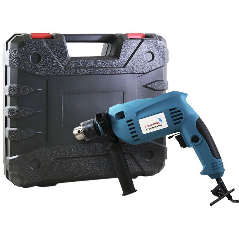 Furadeira de Impacto 1/2`` Profissional 750W com Maleta + 27 Acessórios 13mm Importway IWFI