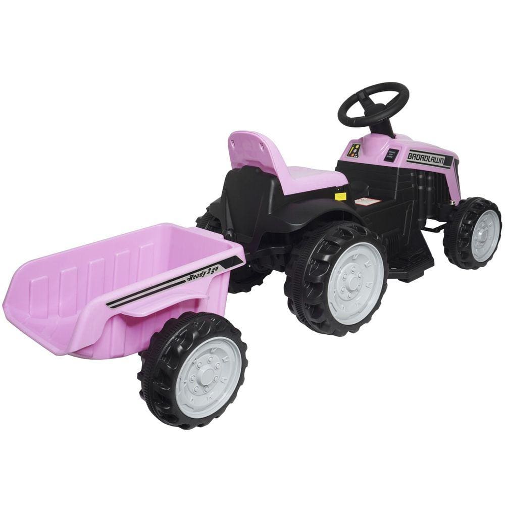 Mini Carro Trator com Reboque Caçamba Elétrico 6V Infantil Criança Bateria Brinqway BW-079 Bivolt