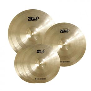 Kit de Pratos Zeus Hybrid Set C 14`` 16`` 20`` - Com Bag