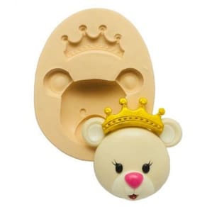 Molde De Silicone Rosto Ursa Princesa, Coroa
