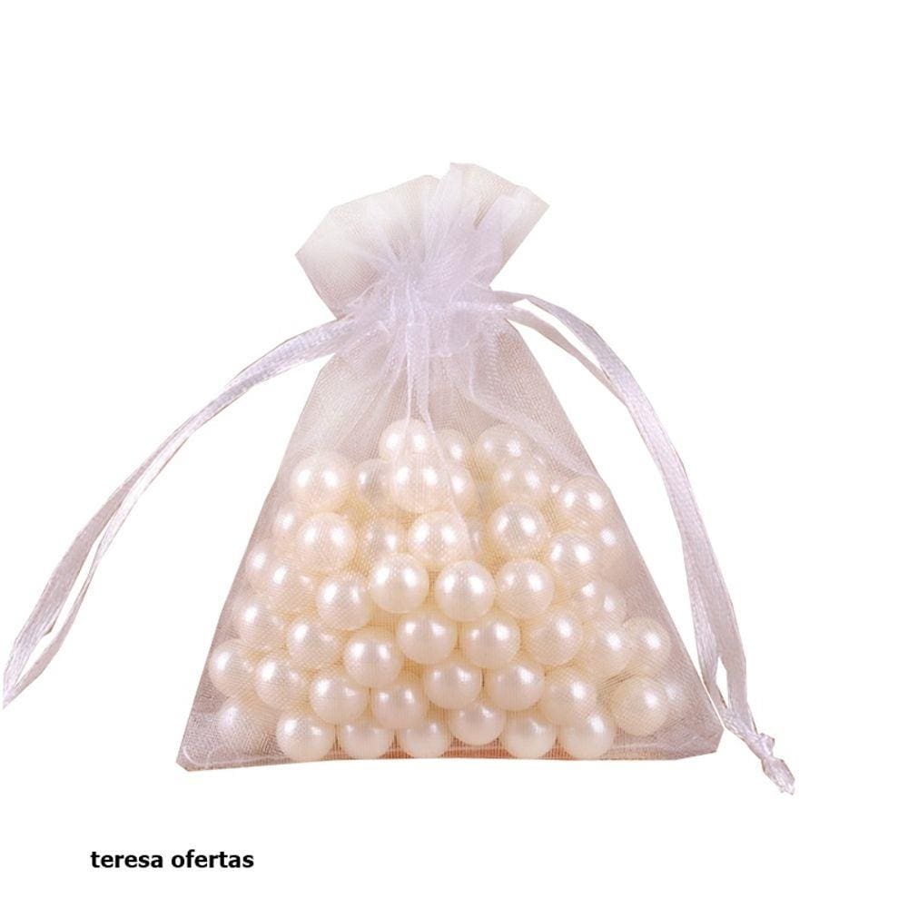 100 saquinhos de organza Branco 7x9