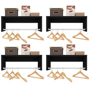 Kit 4 Nichos Cabideiros Suspensos Berlim Preto - Lumil Móveis