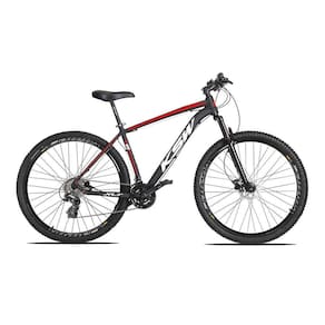 Bicicleta Aro 29 KSW XLT Altus 24v e Trava Preto com Branco e Vermelho 15