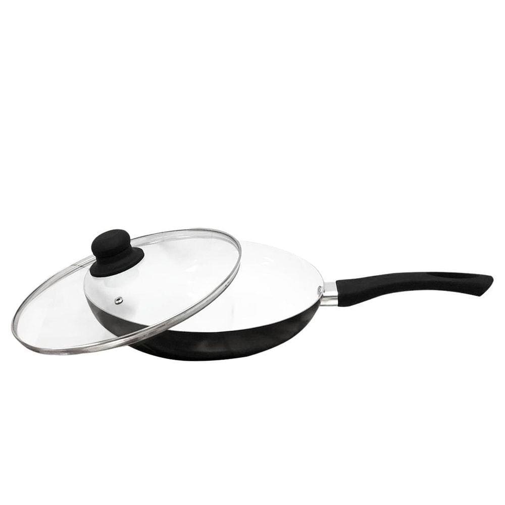 Frigideira Cerâmica Anti Aderente Tampa Cabo Silicone 24Cm
