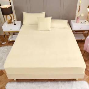 Lençol Queen Avulso com Elastico 2,05 x 1,60 Metros Palha Casa Dona