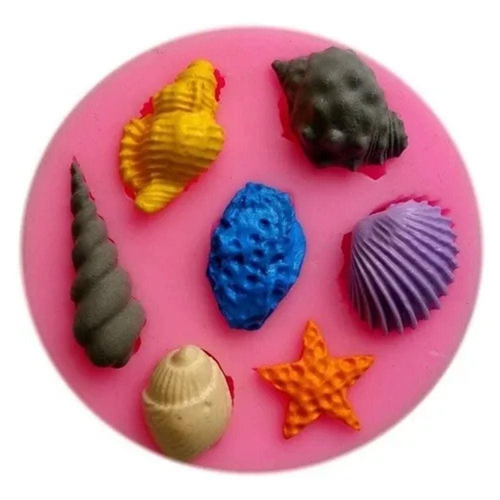 Molde De Silicone Fundo Do Mar, Conchas