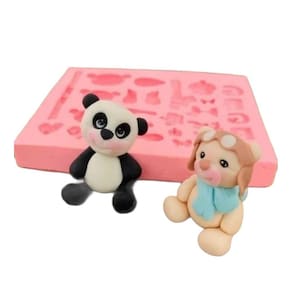 Molde De Silicone Urso Aviador, Coração, Laços