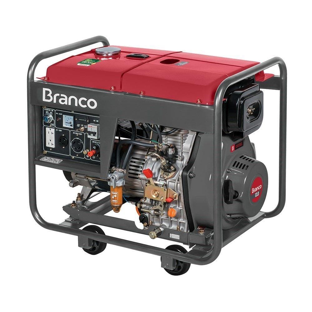 Gerador De Energia Diesel 6,5Kva Partida Elétrica BD-8000 EF Branco