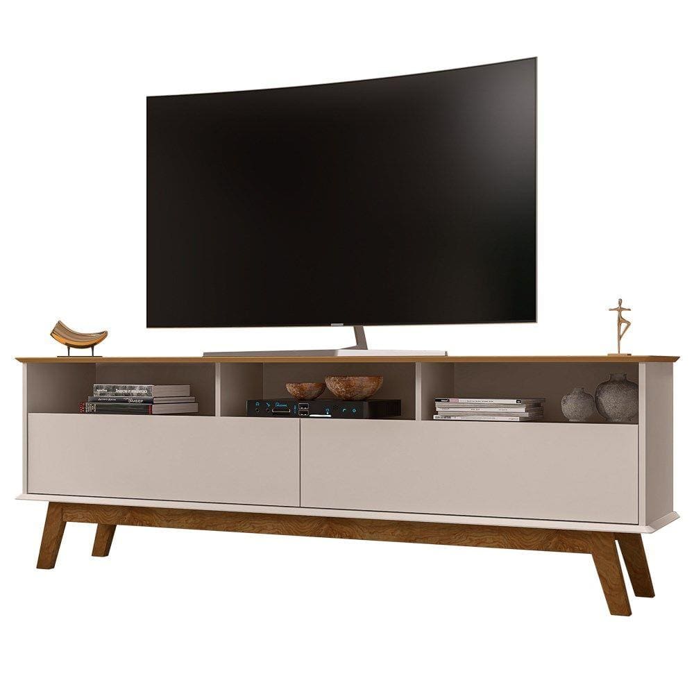 Rack Bancada Para TV Até 65 Polegadas Elegant Cinamomo/Off White - Bechara - Marrom