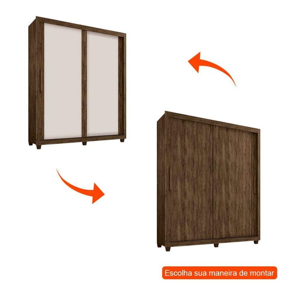 Guarda Roupa Flex 2 Portas de correr 4 Gavetas - Jacarandá