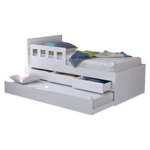 Bicama Infantil com Grade 3 Gavetas Faces Branco Mpozenato