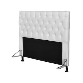 Cabeceira Cama Box Casal 195cm Cristal Corino Branco