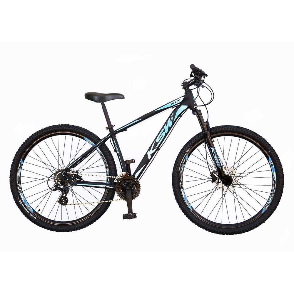 Bicicleta Aro 29 KSW XLT 2020 Altus 24v e Trava Preto com Azul 15