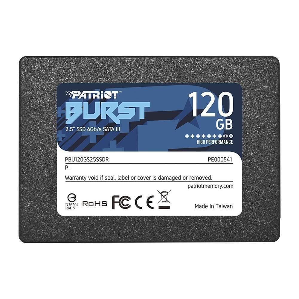 Ssd 120 Gb, Patriot Burst, Elite, Sata, Leitura 560Mb/S, Gravação 540Mb/S