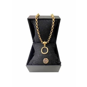 Colar Feminino Elo Português Grosso 6mm Letra "O"