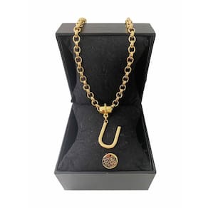 Colar Feminino Elo Português Grosso 6mm Letra "U"
