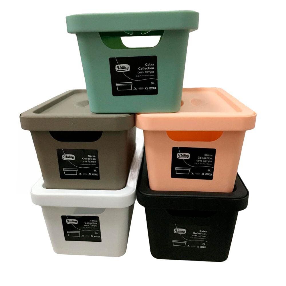 Caixa Organizadora Collection Com Tampa 3 Litros Utility