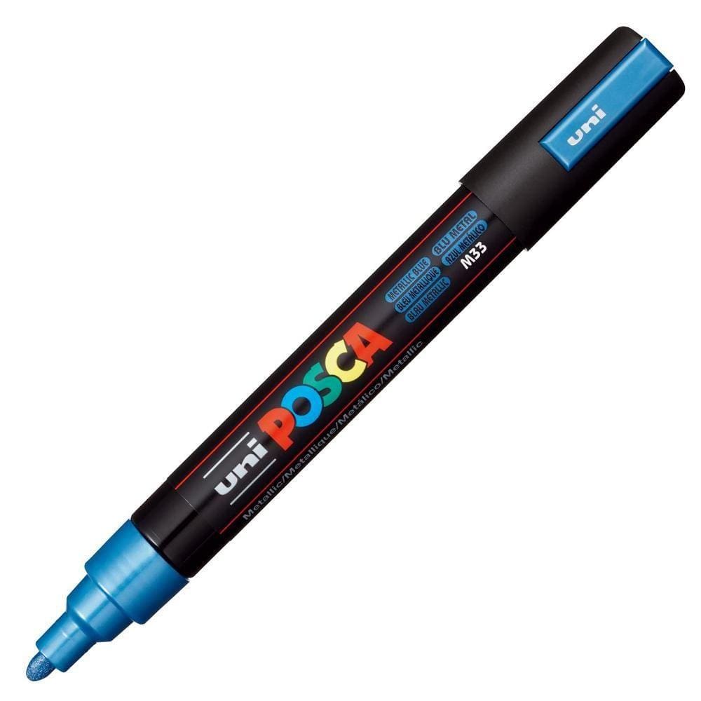 Caneta Posca Uni Ball Pc-5M Azul Metálico