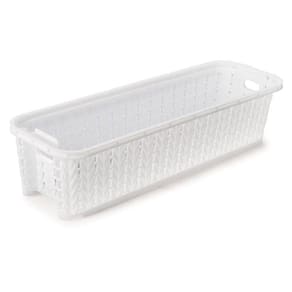 Cesta De Plástico Retangular Organizadora 920Ml Branco