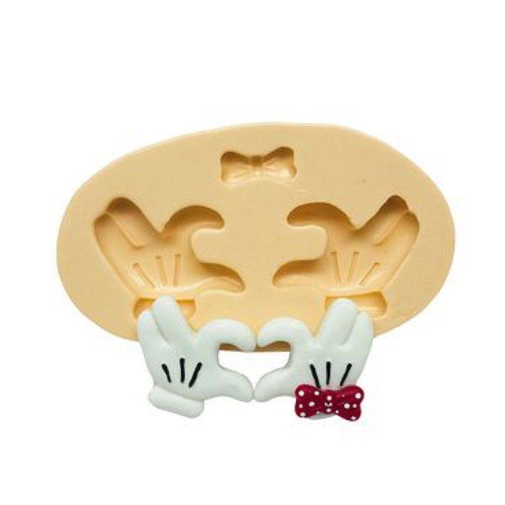 Molde De Silicone Mickey E Minnie Mãos, Coração