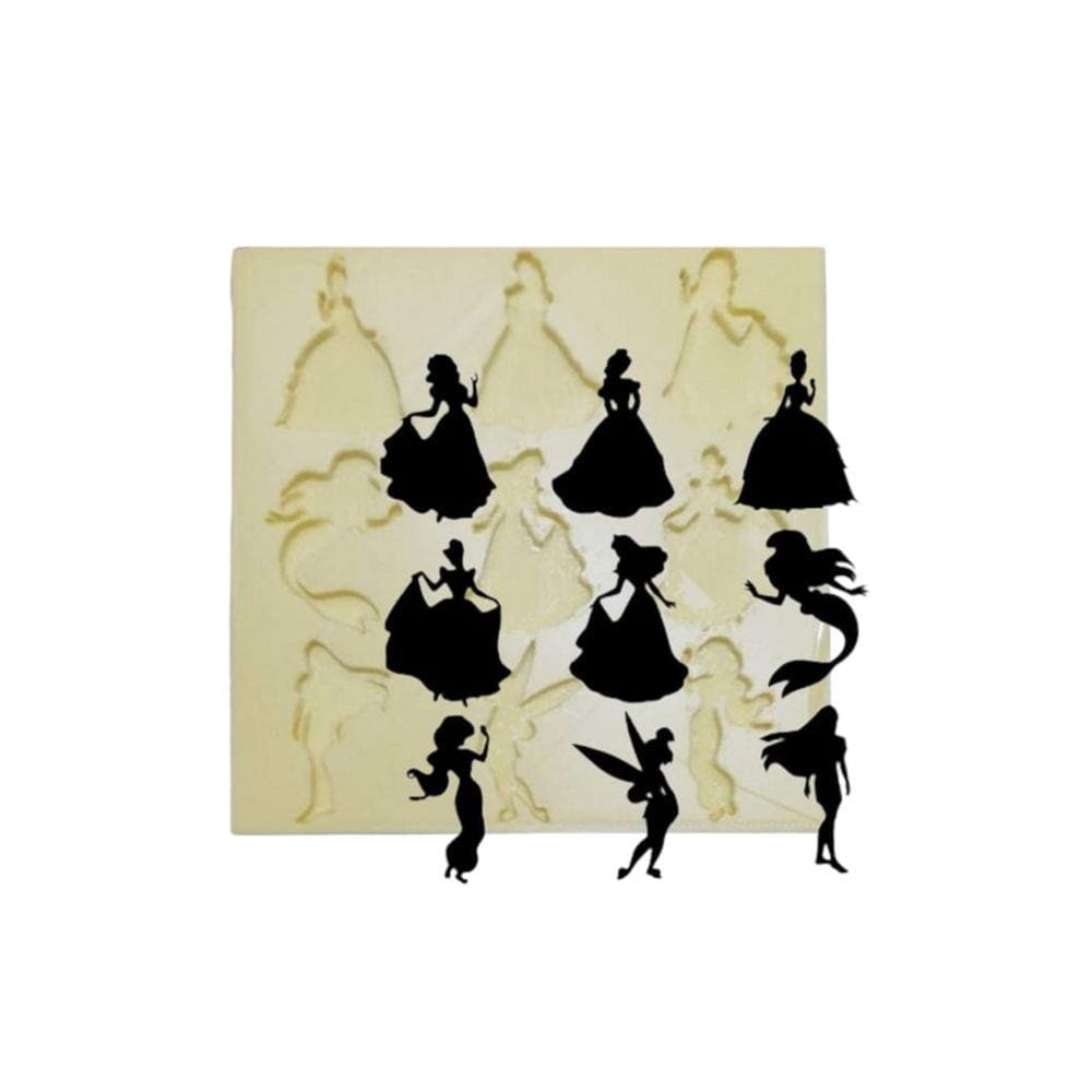 Molde De Silicone Silhueta Princesas