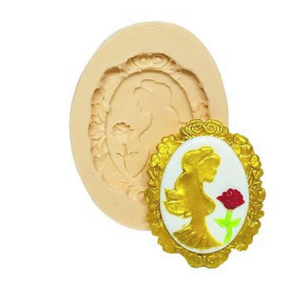 Molde De Silicone A Bela E A Fera, Rosa