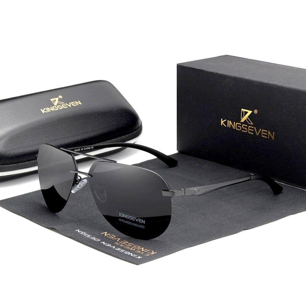 Óculos de Sol Masculino Estilo Piloto Kingseven Polarizados Classico Aviador