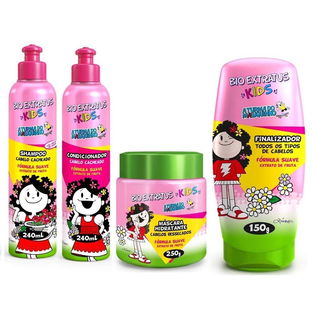 Kids Bio Extratus Cacheados Shampoo Cond Máscara Finalizador