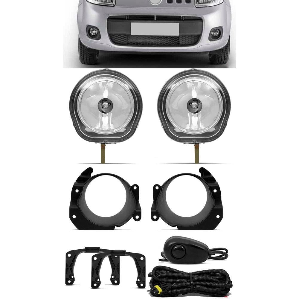 Kit Farol de Milha Fiat Fiorino 2014 Em Diante Botão Alternativo