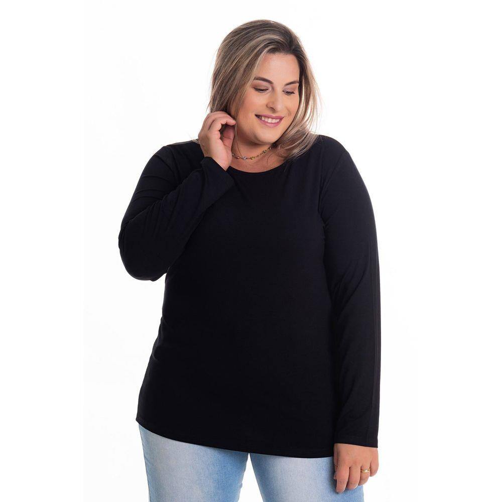 blusa manga longa elastano