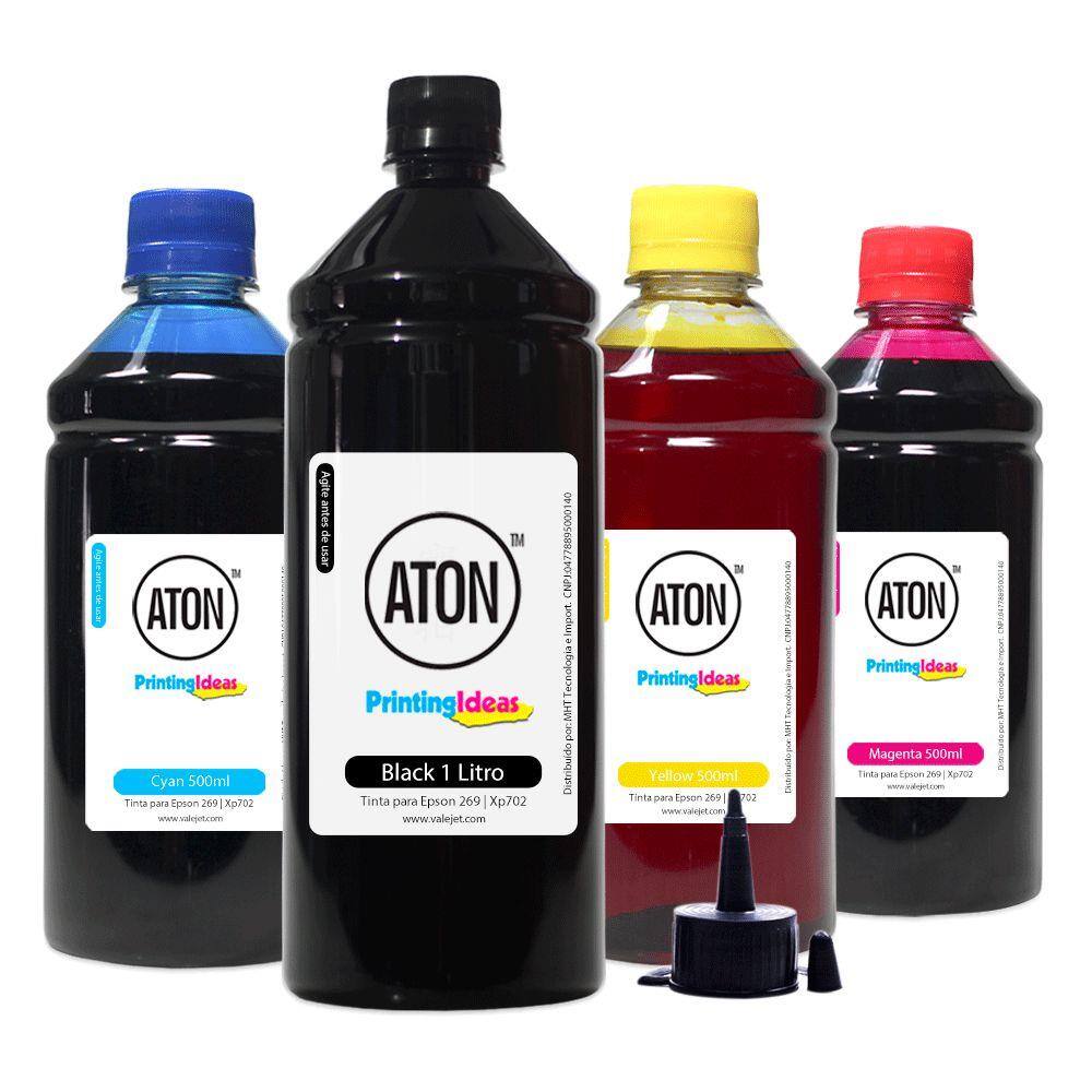 Kit 4 Tintas para Epson 269 Black 1 Litro Coloridas 500ml Corante Aton |  Casas Bahia