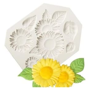 Molde De Silicone Margaridas, Girassol, Resina, Confeitaria, Biscuit Molds Planet