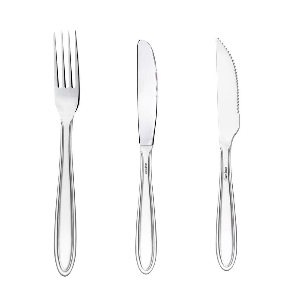 Kit Talheres Mesa com Faca para Churrasco Classic 36pçs