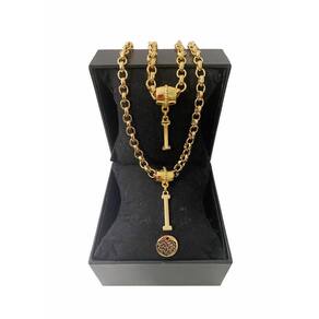 Colar + Pulseira Elo Português Grosso 6mm Letra "I"