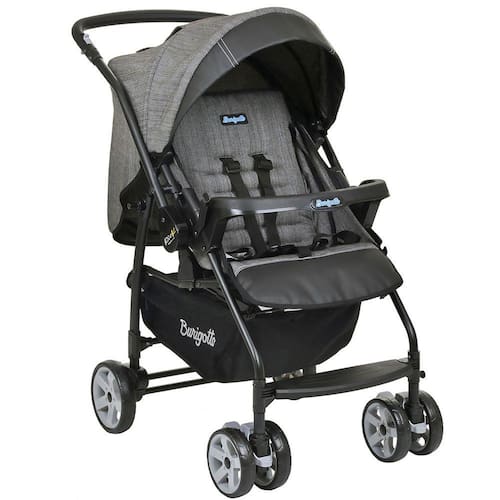 imagem-Carrinho de Bebê Reversivel Passeio Travel System Até 15 Kg Rio K Burigotto Preto Mesclado