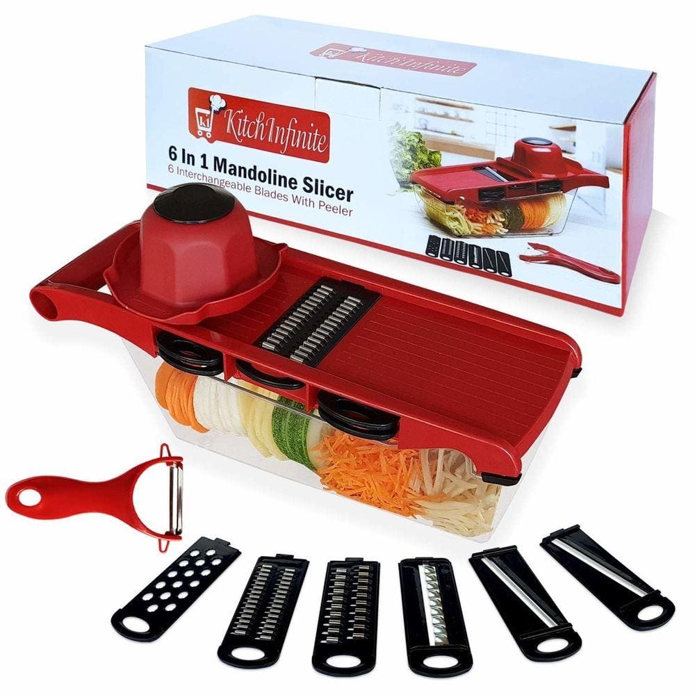Mandoline Slicer Nicer Cortador Fatiador De Legumes 6 em 1