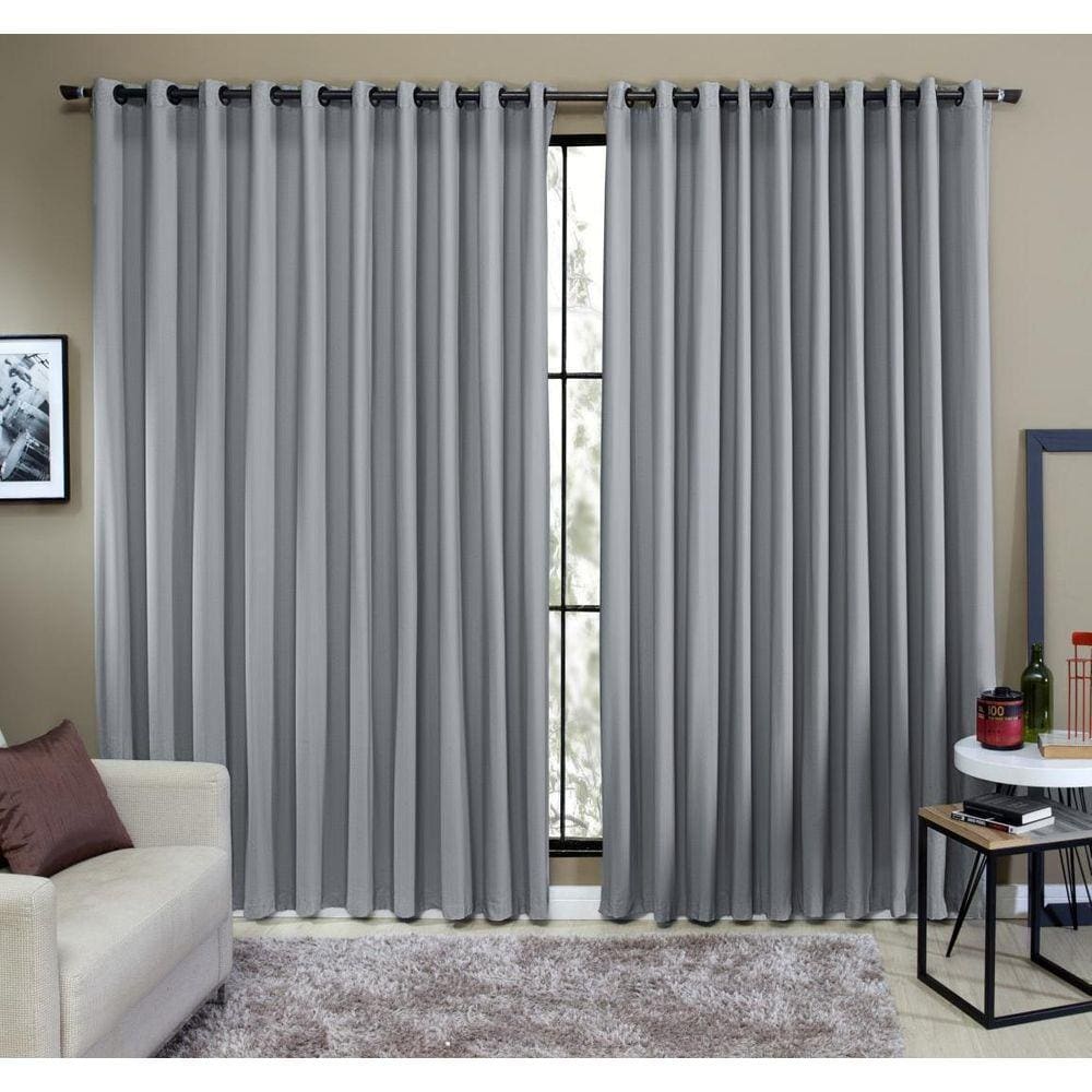 Cortina Tecido Rustico 3,00X2,30M Semi Blackout Cinza