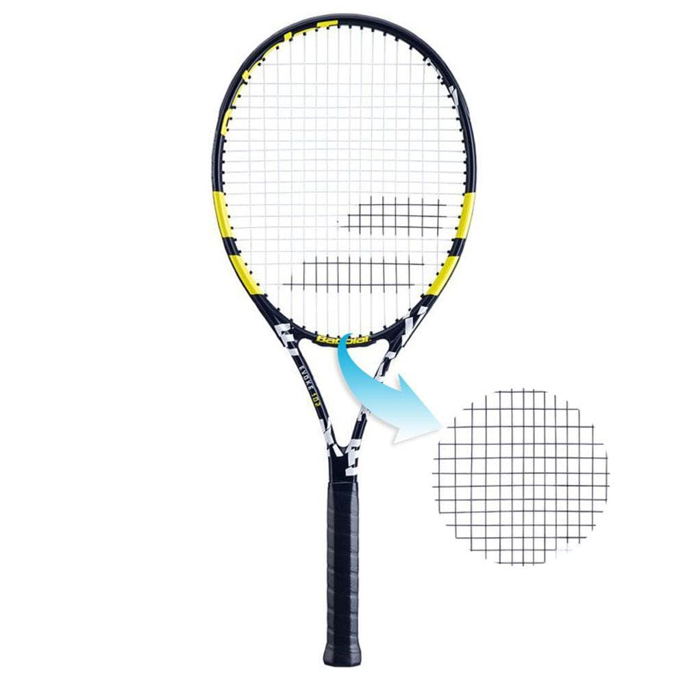 Raquete de Tênis Babolat Evoke 102 Preta/Branca/Amarela - Encordoada