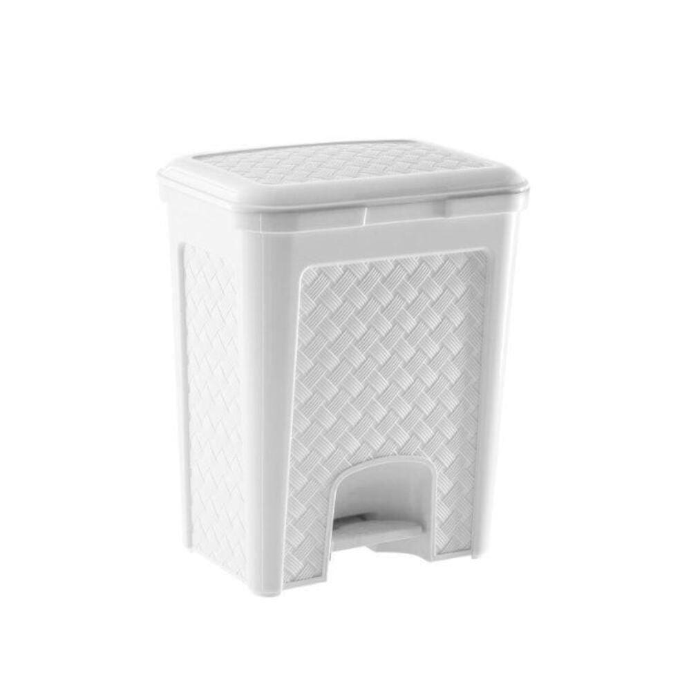 Lixeira Com Pedal Rattan 13 Litros Branco