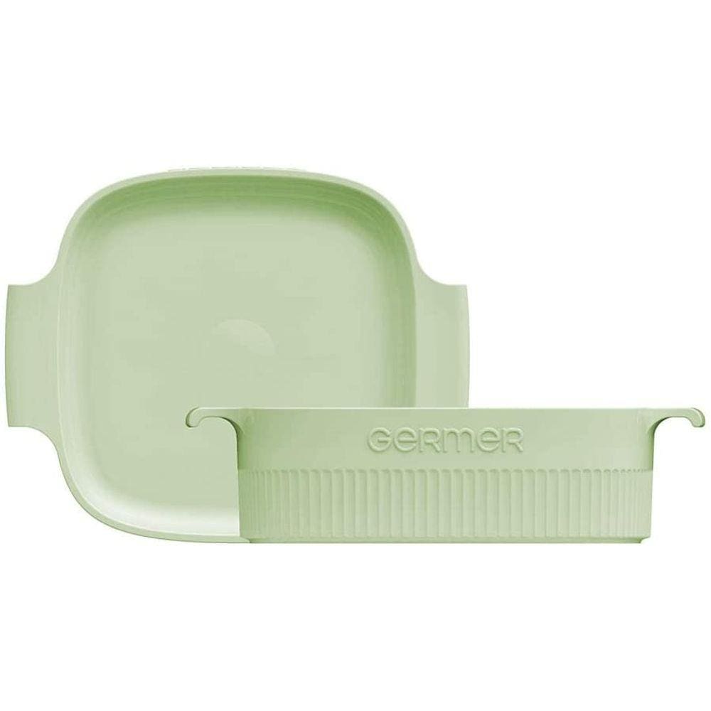Travessa Quadrada de Porcelana 21x21cm Verde Menta Germer