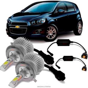 Kit Lâmpada Super Led 2D H27 6000k Para Farol de Milha GM Sonic 2012 A 2014