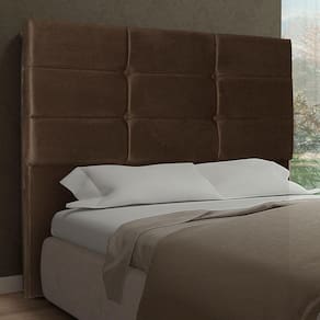 Cabeceira Casal 1,95m Toquio Suede Marrom Dal Poz Estofados