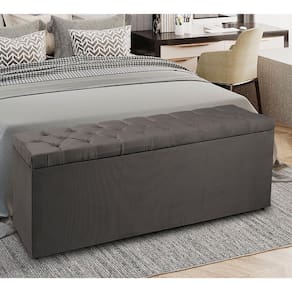 Recamier Baú 1,95m Madrid Suede Cinza Dal Poz Estofados