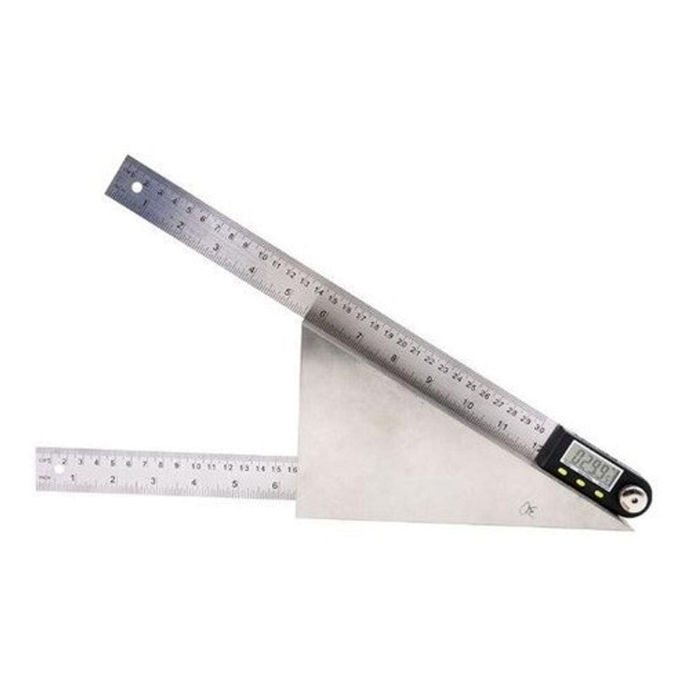 Goniômetro Ferramenta Medição De Ângulos Digital Inox 300mm