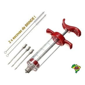 Injetor De Temperos Seringa 3 Agulhas Inox Carne Aves Frango