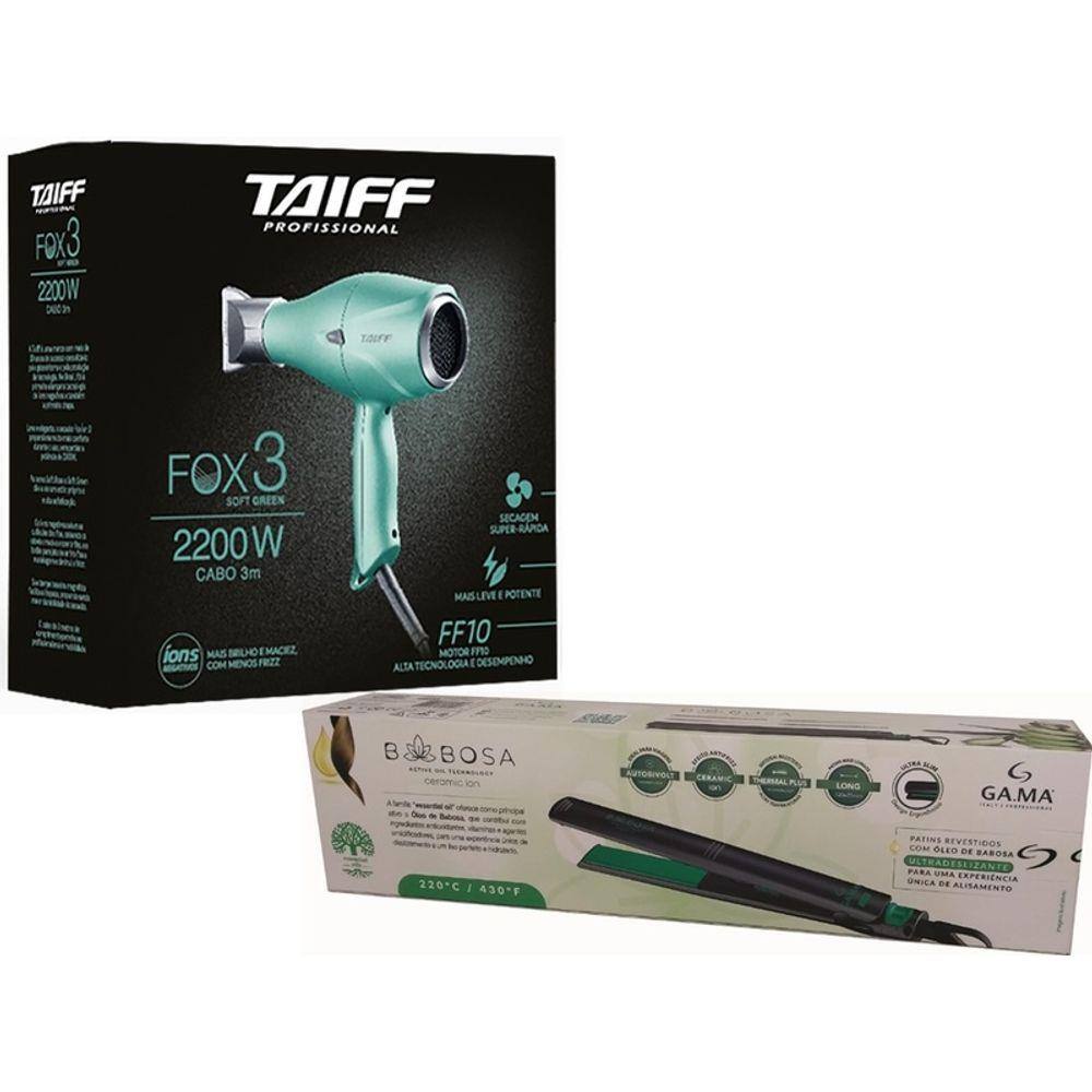 Secador de cabelo Taiff Diamante Fox Íon 3 soft green 127V