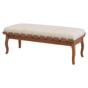 Banco Decorativo Sala de Estar Fiord 120 cm Linho Bege