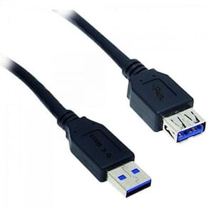 Cabo de Dados Usb 3.0 A Macho X Usb 3.0 A Femea 1,8m Preto